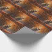 Wolfhound in Herfst laat Herfst inspireren Cadeaupapier (Hoek)