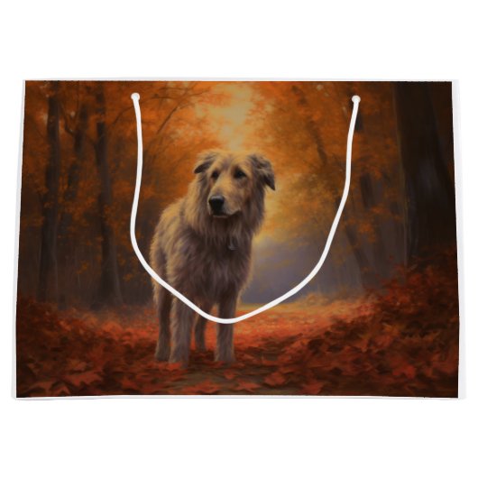 Wolfhound in Herfst laat Herfst inspireren Groot Cadeauzakje (Voorkant)