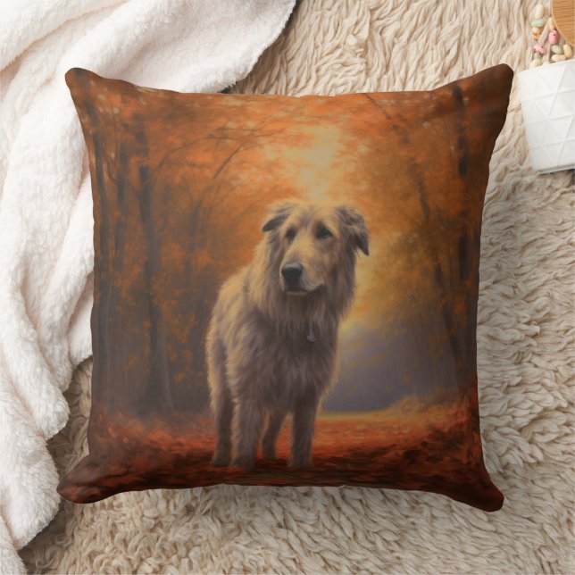 Wolfhound in Herfst laat Herfst inspireren Kussen (Deken)