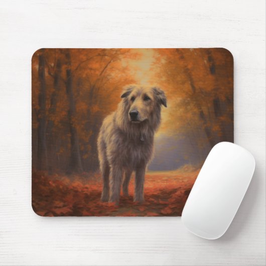 Wolfhound in Herfst laat Herfst inspireren Muismat (Met muis)