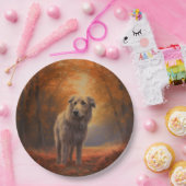 Wolfhound in Herfst laat Herfst inspireren Papieren Bordje (Feest)