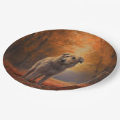 Wolfhound in Herfst laat Herfst inspireren Papieren Bordje (Gekanteld)