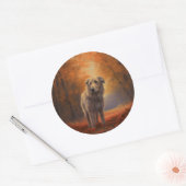 Wolfhound in Herfst laat Herfst inspireren Ronde Sticker (Envelop)