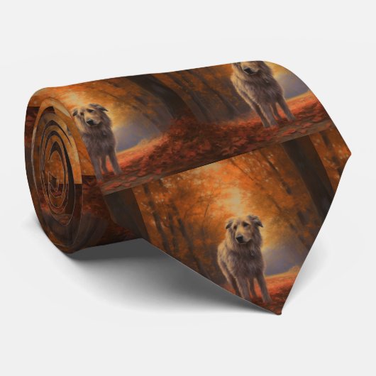 Wolfhound in Herfst laat Herfst inspireren Stropdas (Opgerold)