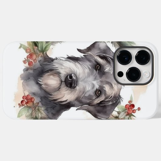 Wolfhound Kerstkrans Feestelijke Pup Case-Mate iPhone Case (Achterkant (horizontaal))
