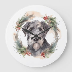 Wolfhound Kerstkrans Feestelijke Pup Grote Klok