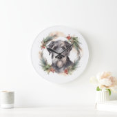 Wolfhound Kerstkrans Feestelijke Pup Grote Klok (Huis)