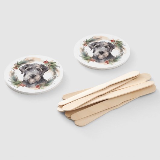 Wolfhound Kerstkrans Feestelijke Pup Handwaaier (Niet-gemonteerd)