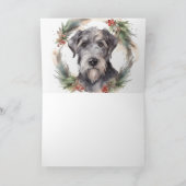 Wolfhound Kerstkrans Feestelijke Pup Kaart (Binnen)