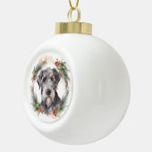 Wolfhound Kerstkrans Feestelijke Pup Keramische Bal Ornament (Rechts)