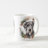 Wolfhound Kerstkrans Feestelijke Pup Koffiemok (Voorkant rechts)