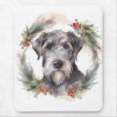 Wolfhound Kerstkrans Feestelijke Pup Muismat (Voorkant)