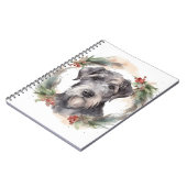 Wolfhound Kerstkrans Feestelijke Pup Notitieboek (Linkerzijde)