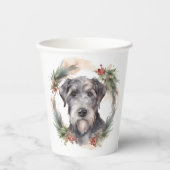 Wolfhound Kerstkrans Feestelijke Pup Papieren Bekers (Voorkant)