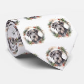 Wolfhound Kerstkrans Feestelijke Pup Stropdas (Opgerold)