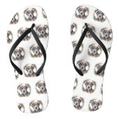 Wolfhound Kerstkrans Feestelijke Pup Teenslippers (Voetbed)