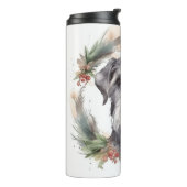 Wolfhound Kerstkrans Feestelijke Pup Thermosbeker (Gedraaid links)