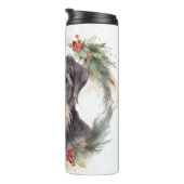 Wolfhound Kerstkrans Feestelijke Pup Thermosbeker (Geroteerd rechts)