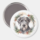 Wolfhound Kerstkrans Festieve Pup Magneet (Voorkant / Achterkant)
