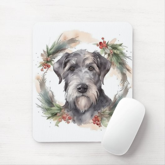 Wolfhound Kerstkrans Festieve Pup Muismat (Met muis)