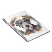 Wolfhound Kerstkrans Festieve Pup Notitieboek (Rechterzijde)