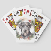 Wolfhound Kerstkrans Festieve Pup Pokerkaarten (Achterkant)