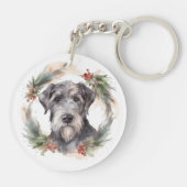 Wolfhound Kerstkrans Festieve Pup Sleutelhanger (Achterkant)