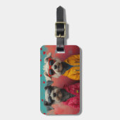 Wolfhound met Hartrozen Valentijnsdag Bagagelabel (Voorkant verticaal)