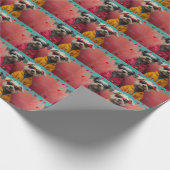 Wolfhound met Hartrozen Valentijnsdag Cadeaupapier (Hoek)