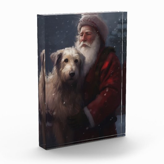 Wolfhound met Sinterklaas Feestelijke Kerstmis Fotoblokken (Links)