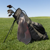 Wolfhound met Sinterklaas Feestelijke Kerstmis Golfhanddoek (Groen)