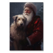 Wolfhound met Sinterklaas Feestelijke Kerstmis Kaart (Achterkant)