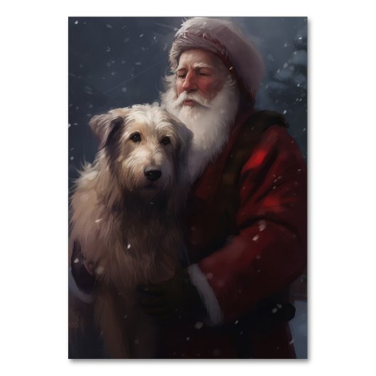 Wolfhound met Sinterklaas Feestelijke Kerstmis Kaart (Voorkant)