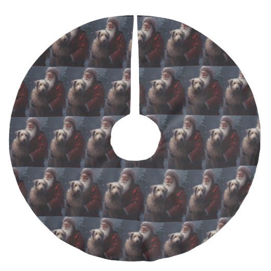 Wolfhound met Sinterklaas Feestelijke Kerstmis Kerstboom Rok (Voorkant)