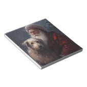 Wolfhound met Sinterklaas Feestelijke Kerstmis Notitieblok (Schuin)