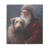 Wolfhound met Sinterklaas Feestelijke Kerstmis Notitieblok (Voorkant)