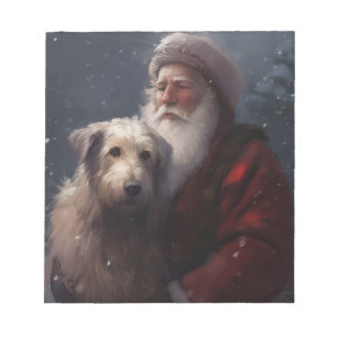 Wolfhound met Sinterklaas Feestelijke Kerstmis Notitieblok