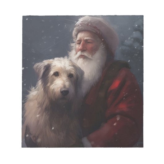 Wolfhound met Sinterklaas Feestelijke Kerstmis Notitieblok (Voorkant)