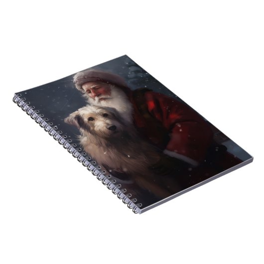 Wolfhound met Sinterklaas Feestelijke Kerstmis Notitieboek (Rechterzijde)
