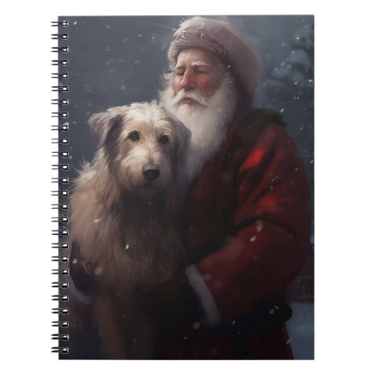 Wolfhound met Sinterklaas Feestelijke Kerstmis Notitieboek (Voorkant)