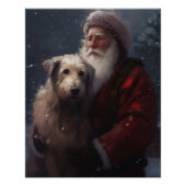Wolfhound met Sinterklaas Feestelijke Kerstmis Perfect Poster (Voorkant)