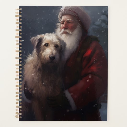 Wolfhound met Sinterklaas Feestelijke Kerstmis Planner (Voorkant)