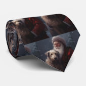 Wolfhound met Sinterklaas Feestelijke Kerstmis Stropdas (Opgerold)