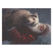 Wolfhound met Sinterklaas Feestelijke Kerstmis Tafelkleed (Voorkant (Horizontaal))