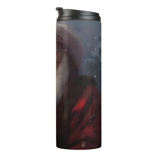 Wolfhound met Sinterklaas Feestelijke Kerstmis Thermosbeker (Geroteerd rechts)