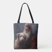 Wolfhound met Sinterklaas Feestelijke Kerstmis Tote Bag (Achterkant)