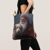 Wolfhound met Sinterklaas Feestelijke Kerstmis Tote Bag (Dichtbij)
