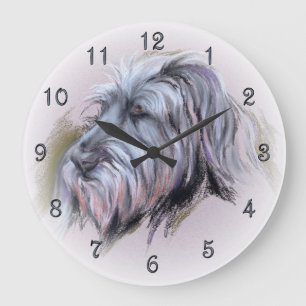 Wolfhound Pastel Portrait Grote Klok