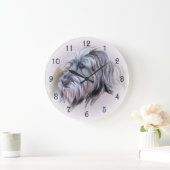 Wolfhound Pastel Portrait Grote Klok (Huis)