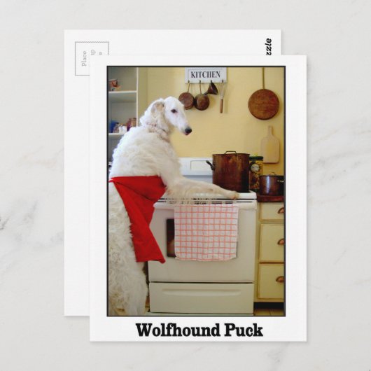 Wolfhound Puck Briefkaart (Voorkant / Achterkant)